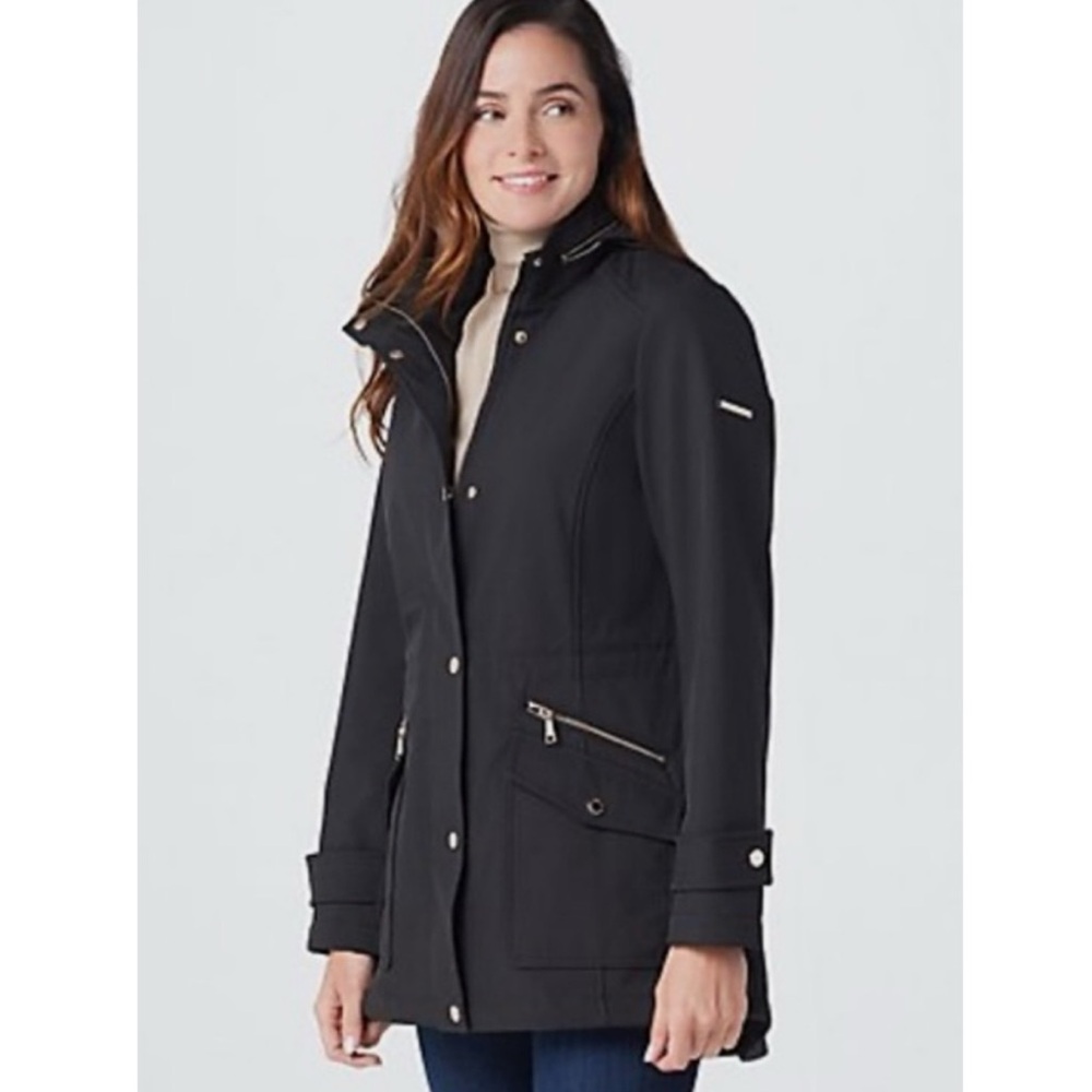 New Dennis Basso Water Resistant Bonded Jacket with Hidden Hood - Picture 2 of 15